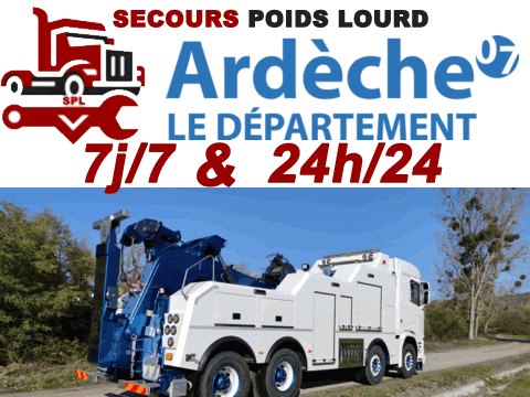 Dépannage poids lourds 24/7 Ardèche (07)