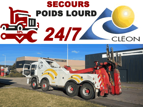 Dépannage poids lourd à Cléon 24/7