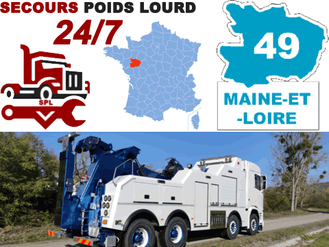 Dépannage poids lourd Maine-et-Loire (49)