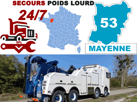 Dépannage poids lourd Mayenne (53)